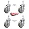 Service Caster 5 Inch Gray Polyurethane Wheel Swivel 10mm Threaded Stem Caster Set SCC SCC-TS20S514-PPUB-M1015-4 - alternate 2